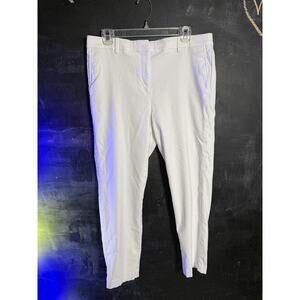 J Jill Wearever Ankle Pants Womens 14 White Twill Tapered Refined Trousers
